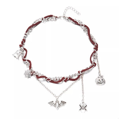 Halloween Double Layer Necklace - Gothic Pendant Jewelry - Fashions Envy