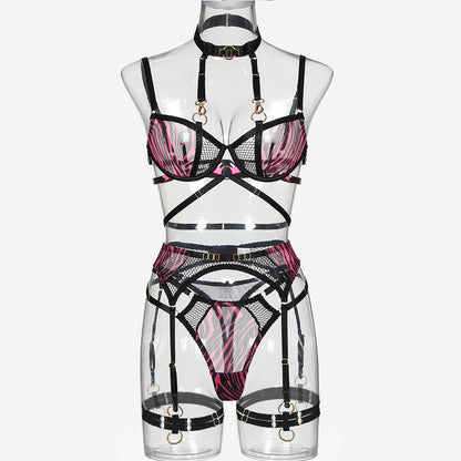 Mesh Lingerie Set - Halter Neck Five Piece