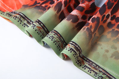 Three Piece Bikini Set - Tie Print Cover Up Beach - Fashions Envy