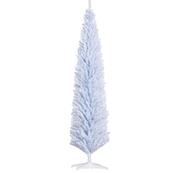 White Pencil Christmas Tree - 8 FT Slim Artificial