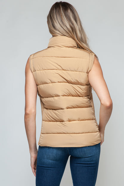 Snobbish Zip Up Turtleneck Vest with Pockets - Fashions Envy