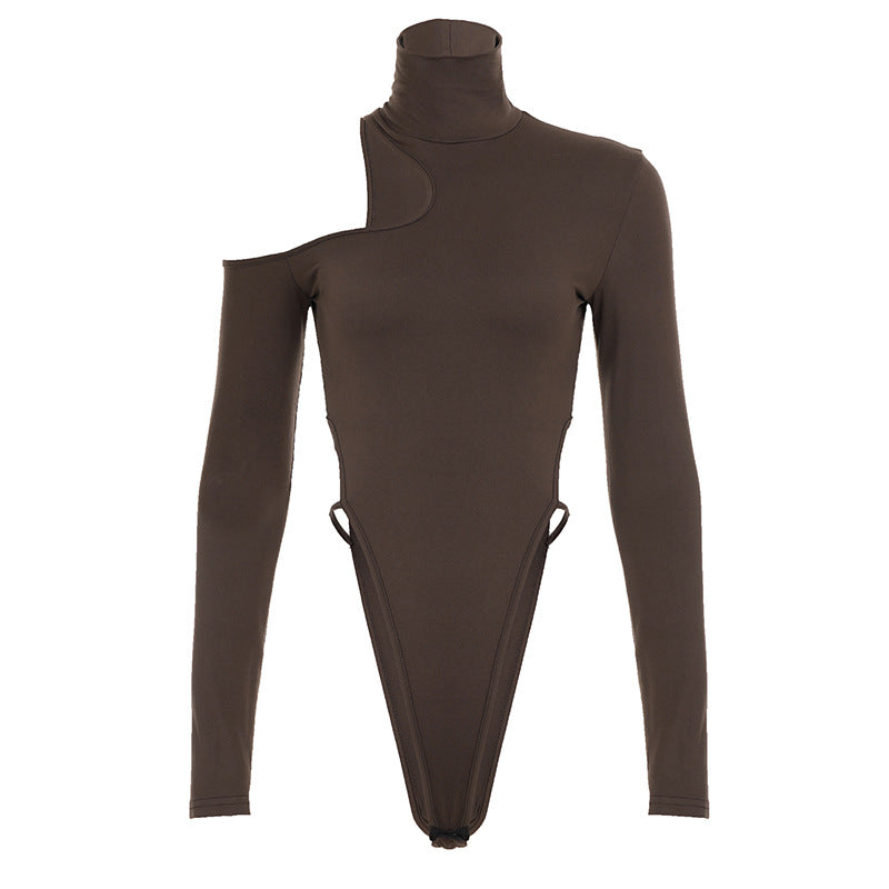 Turtleneck Bodysuit - Open Shoulder Cutout Sexy Style