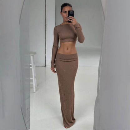 Backless Long Sleeve Dress - Hollowed Out Bodycon - Fashions Envy