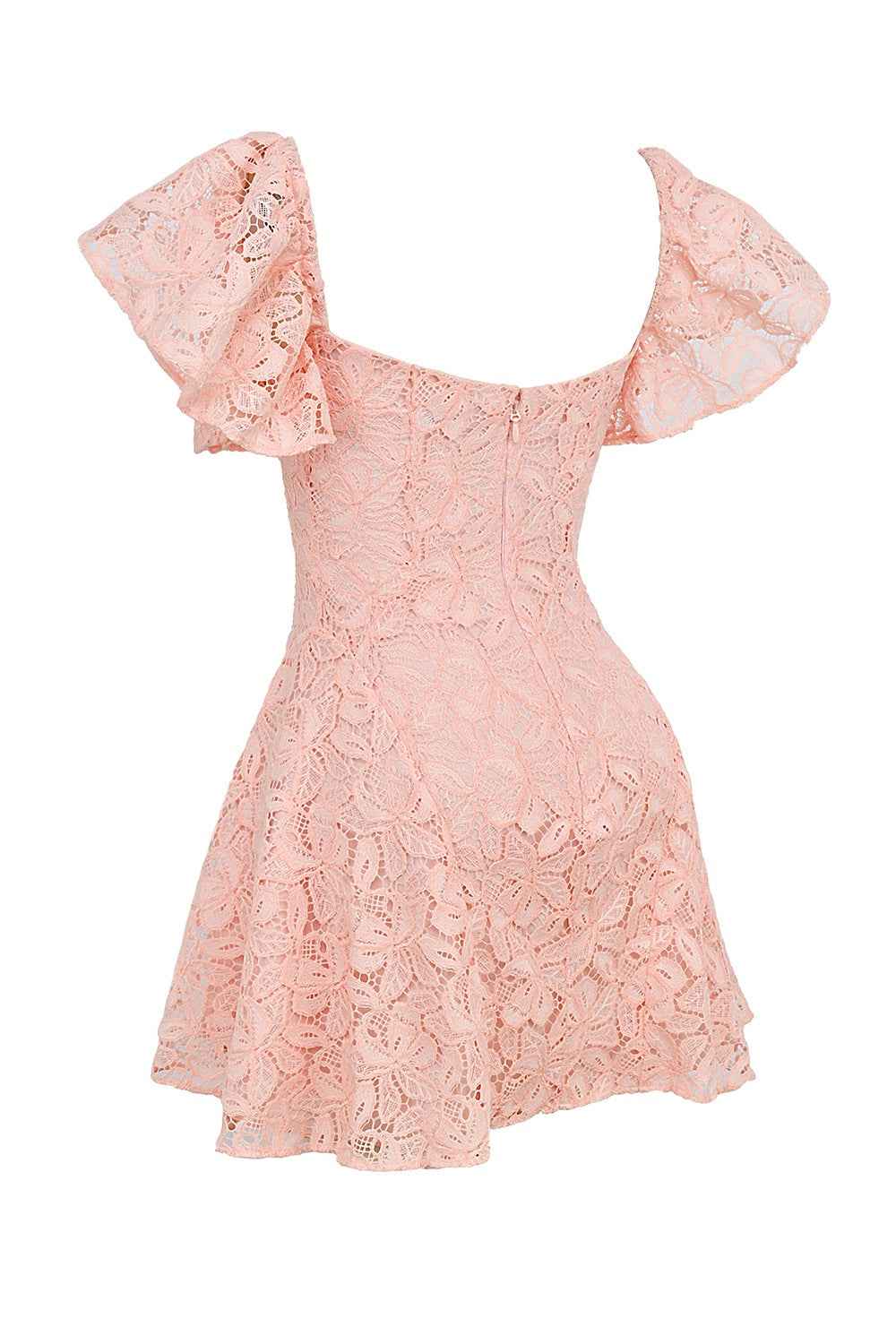 Pink V-Neck Mini Dress - A-Line High Waist Sleeveless
