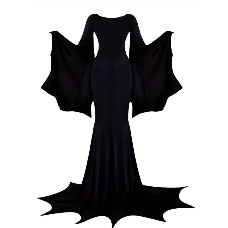 Women's Gothic Witch Bat Sleeve Dress - Halloween Cosplay Costume