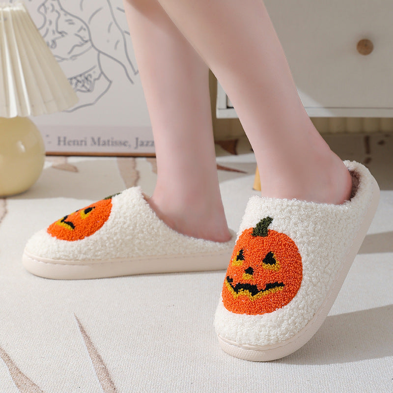 Halloween Pumpkin Cartoon Warm Winter Indoor Slippers