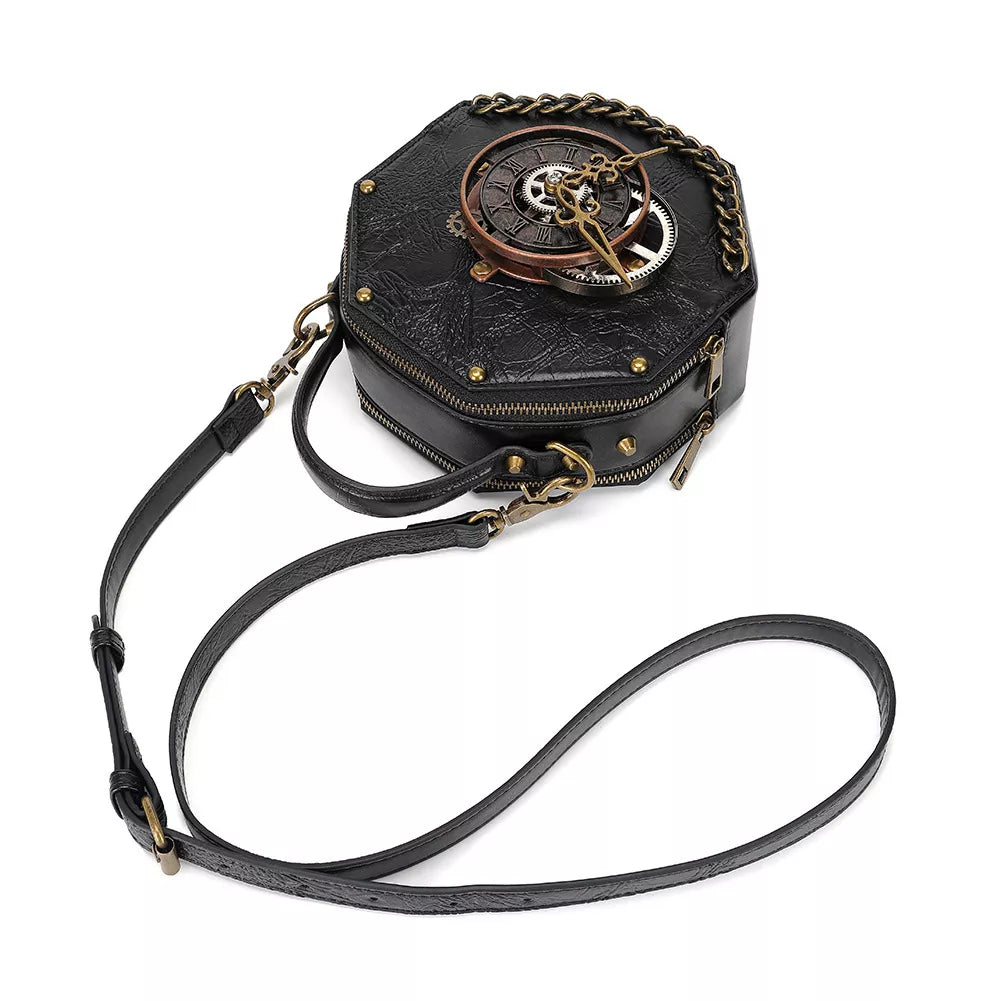 Steampunk Crossbody Bag - Clockwork Gear Design Mini - Fashions Envy