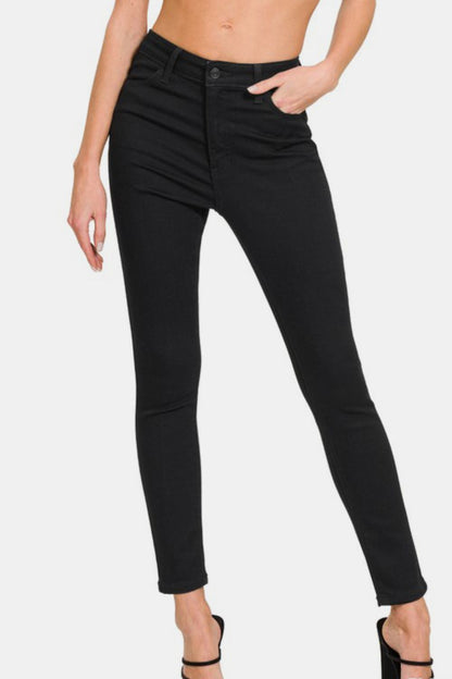 High Rise Zenana Skinny Jeans with Pockets