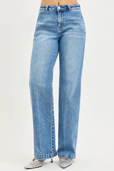 RISEN Slouchy Straight Jeans - Fashions Envy