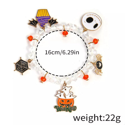 Halloween Charm Bracelet - Beaded Spooky Jewelry - Fashions Envy