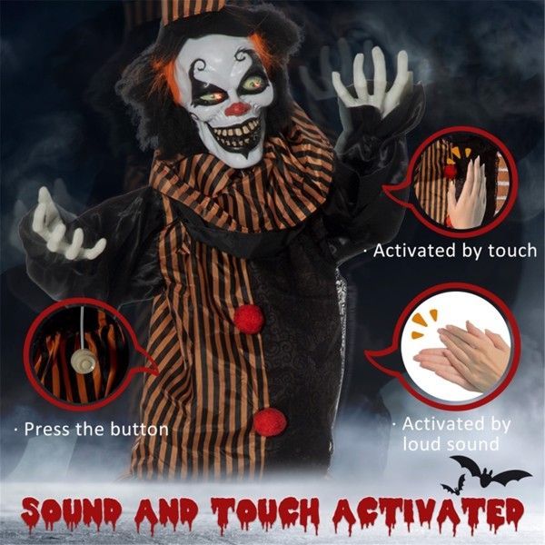 Motion Activated Talking Scary Clown - Halloween Decoration - Fashions Envy