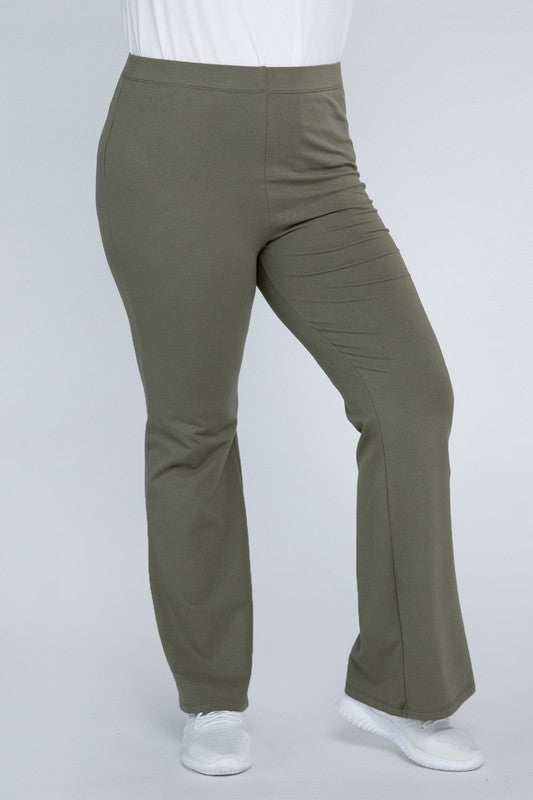 Plus Everyday Elastic Waist Flare Bottoms