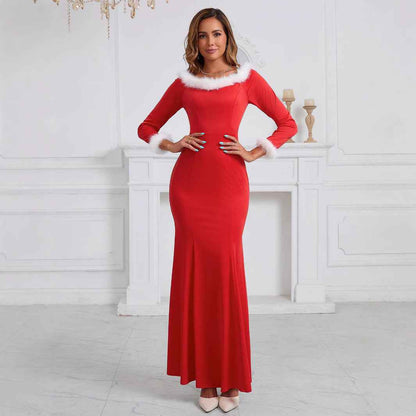 Red Christmas Dress - Elegant Velvet Holiday Party Dress - Fashions Envy