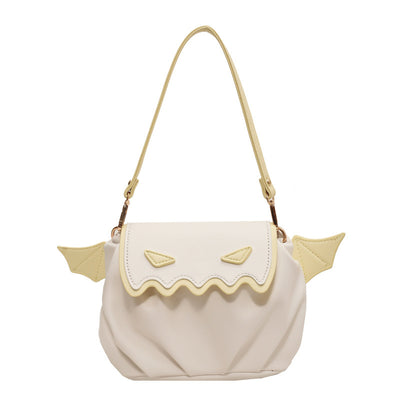Halloween Pumpkin Crossbody Bag - Cartoon Shoulder Bag with Wings