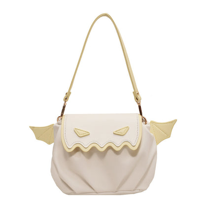 Halloween Pumpkin Crossbody Bag - Cartoon Shoulder Bag with Wings