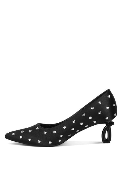 Madhara Heart-Shaped Rhinestones Pumps