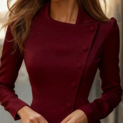 Asymmetric Elegance Dress - Chic Bodycon Midi