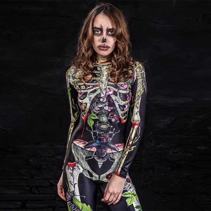 Skeleton Jumpsuit - Halloween Costume Body Suit