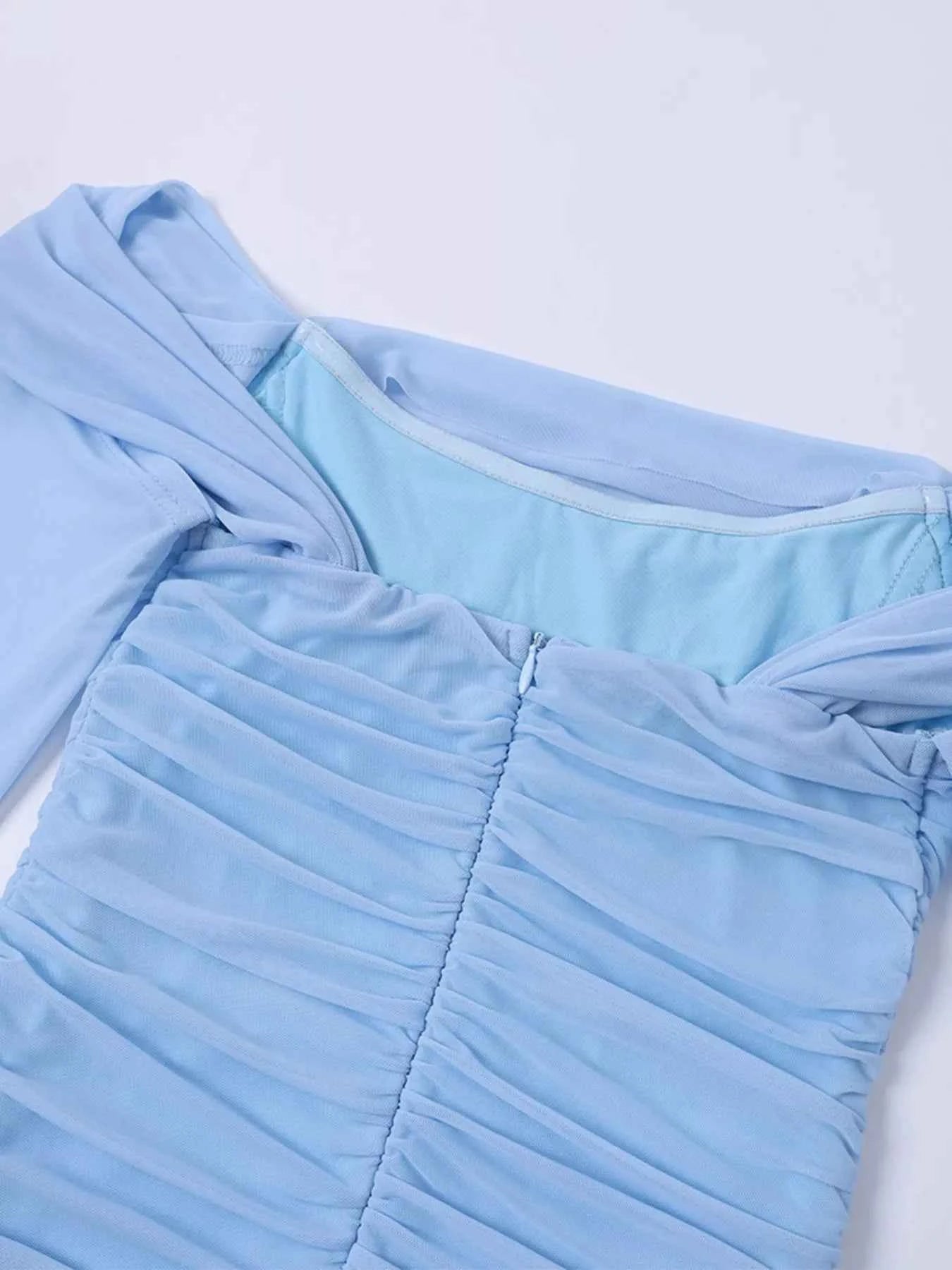 Off-Shoulder Ruched Mermaid Maxi Dress