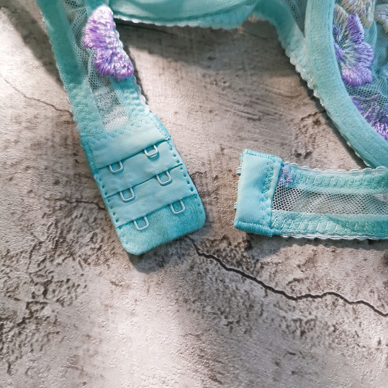 Floral Embroidered Garter Set - Lace Up Intimate Wear