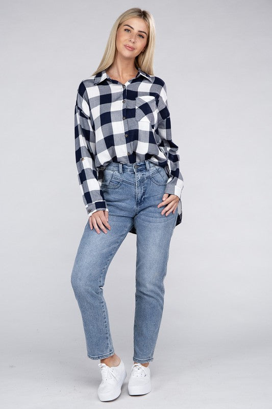 Classic Plaid Long Sleeve Casual Flannel Shirt