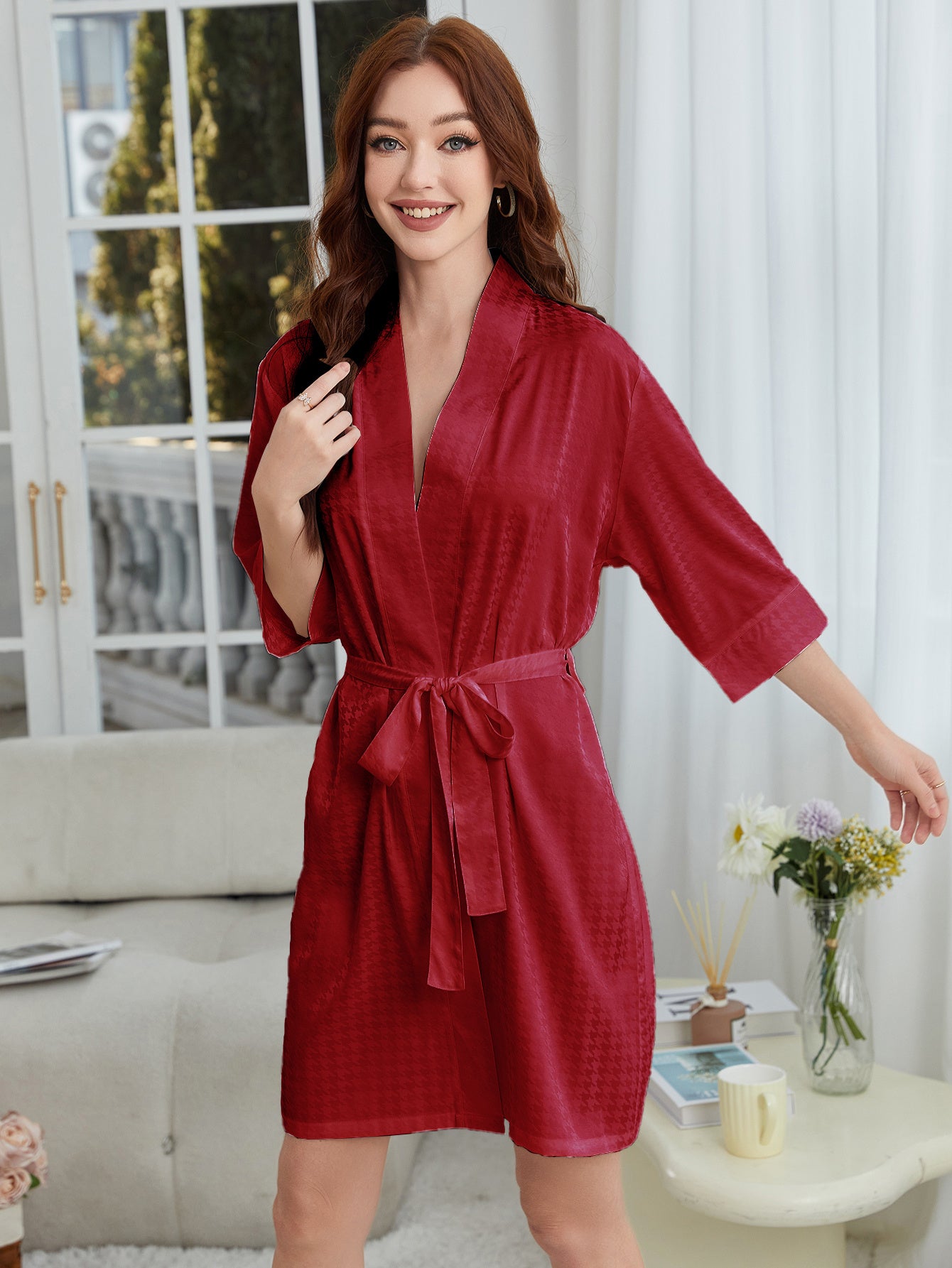 Kimono Robe - Lightweight Spa Bathrobe Nightgown