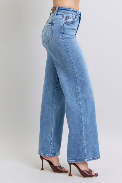 Full Size Wide Leg Judy Blue Jeans with Pockets