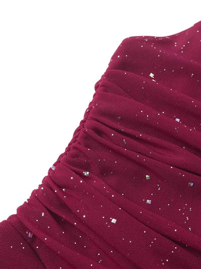 Glitter Tube Mermaid Maxi Dress