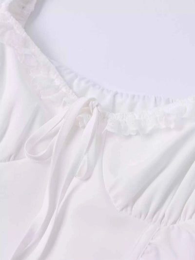 Sweetheart Neck Puff Sleeve Midi Dress