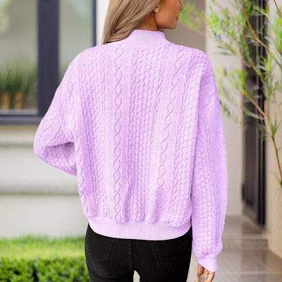 Women's Ribbed Button-Up Jacket - Spring Fall Casual Top - Fashions Envy