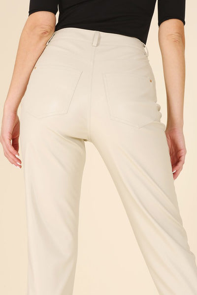 Vegan No Stretch Leather Pants - Fashions Envy