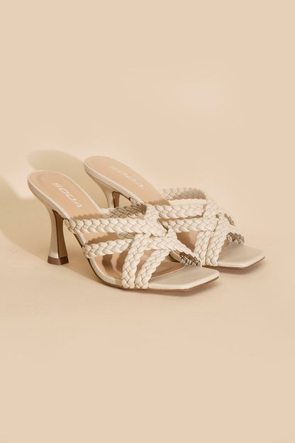 KELLAN-S Double Cross Braided Strap Heels