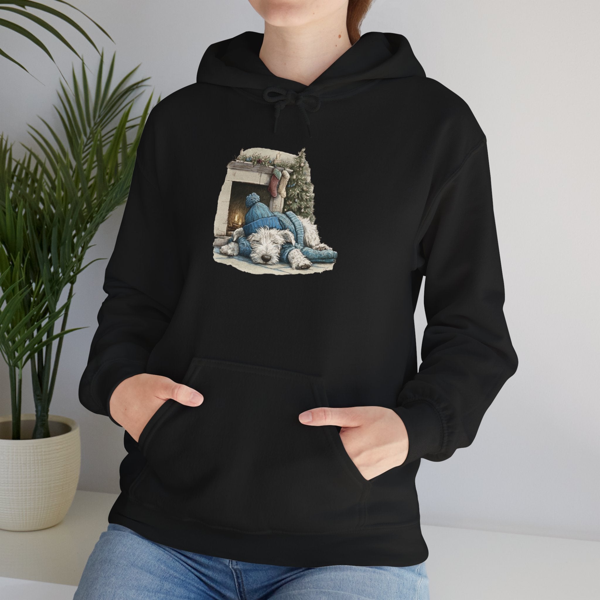 Fireplace Pup Hoodie - Cozy Christmas Dog Sweatshirt