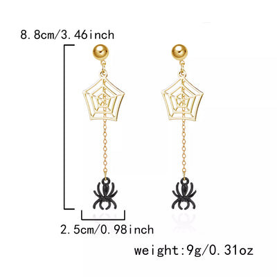 18K Gold-Plated Spider Drop Earrings - Fashions Envy