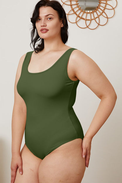 Basic Bae Full Size Square Neck Sleeveless Bodysuit - Fashions Envy