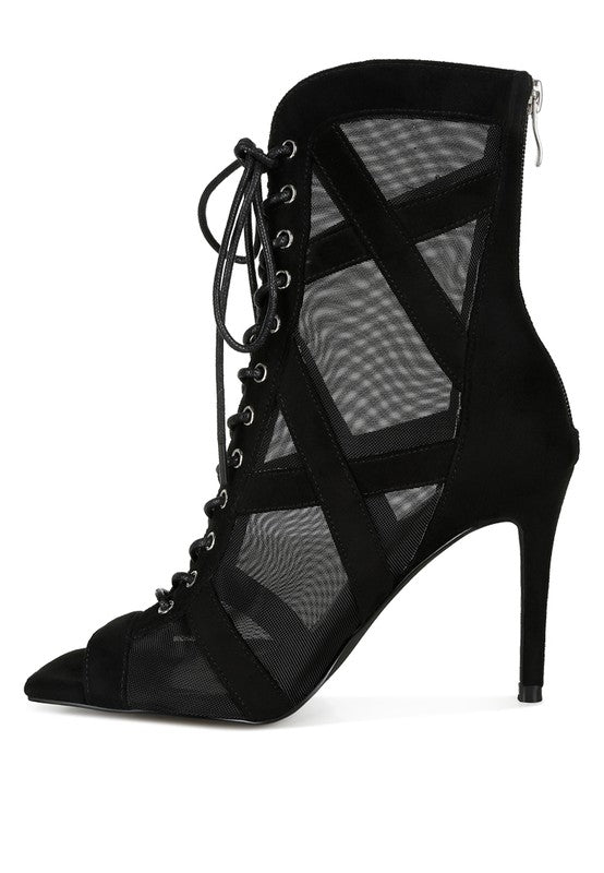 Anarki Mesh Lace-Up Ankle Boots