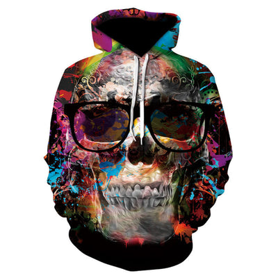 Scary Skull Print Hoodie - Halloween Sweatshirt