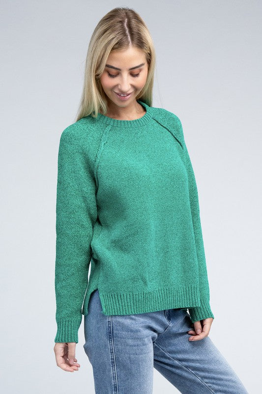 Raglan Cozy Chenille Long Sleeve Sweater