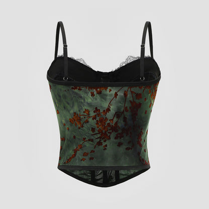 Lace Camisole - Sexy Printed Tight Fit Party Top
