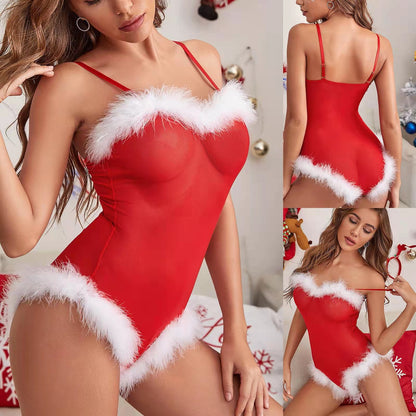 Christmas Costume Sexy Temptation Lingerie Bodysuit