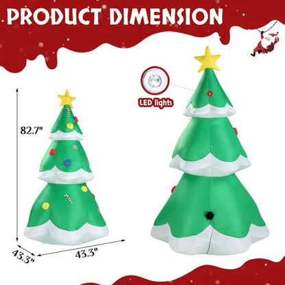 Christmas Inflatable Tree - 6.9 FT LED Lighted Yard Decor