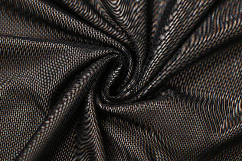 Mesh Splicing Bodycon Dress - Sexy Sleeveless Maxi