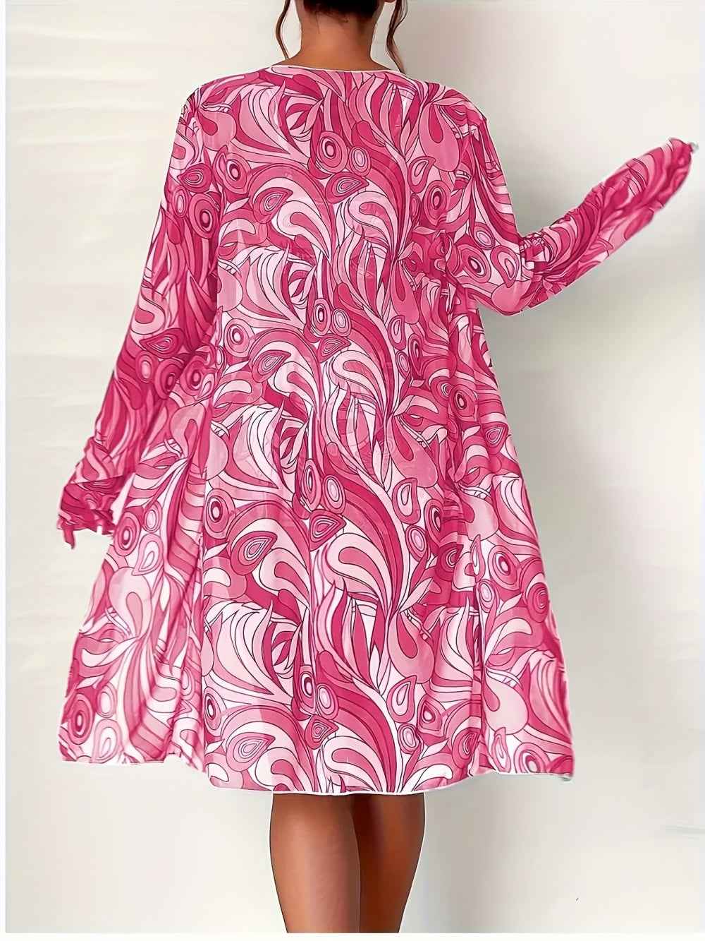 Pink Paisley Three-piece Swimsuit - Matching Kimono Cover-up
