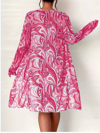 Pink Paisley Three-piece Swimsuit - Matching Kimono Cover-up