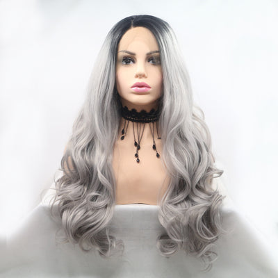 13*3" Lace Front Wigs Synthetic Long Wavy 24" 130% Density - Fashions Envy