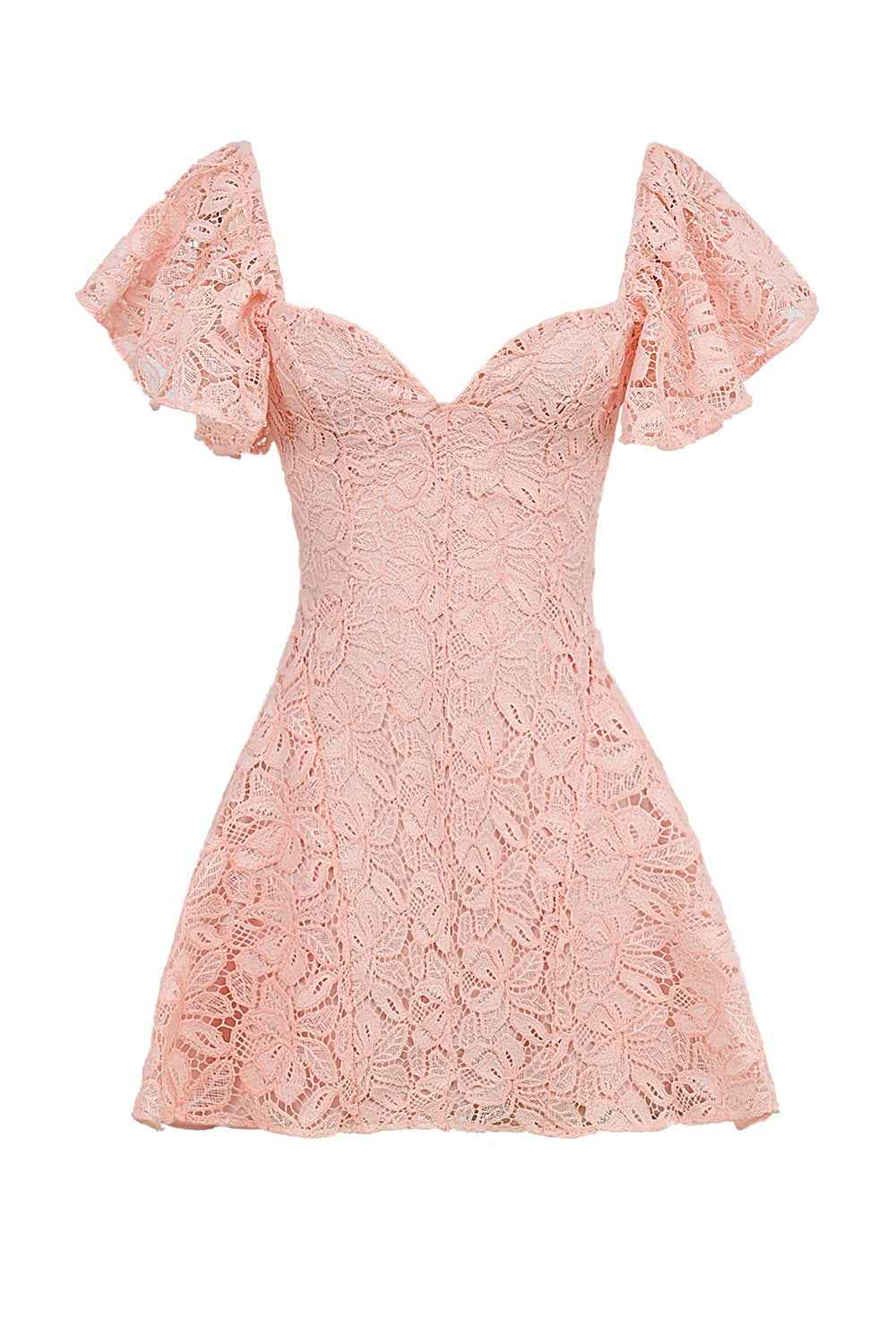 Pink V-Neck Mini Dress - A-Line High Waist Sleeveless