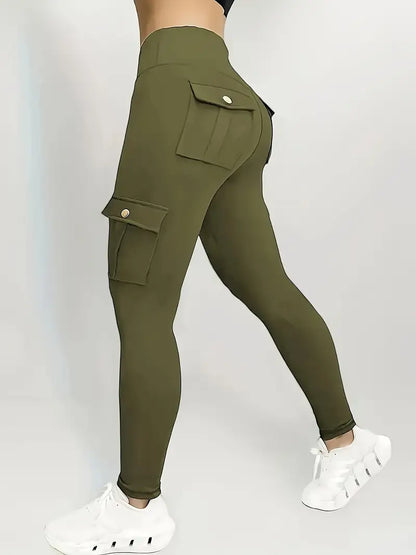 High Waisted Yoga Leggings with Pockets - Elastic Running And Sports Leggings