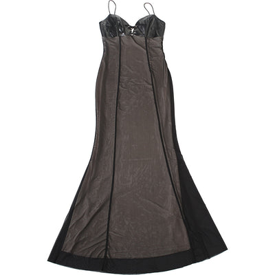 Mesh Splicing Bodycon Dress - Sexy Sleeveless Maxi