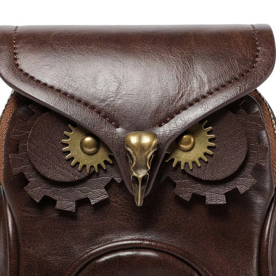 Steampunk Owl Crossbody Bag - Bronze Mini Design - Fashions Envy