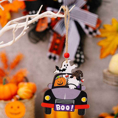 Halloween Element Car-Shape Hanging 4-Piece Widgets